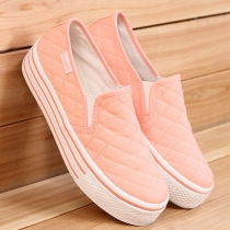 Casual Solid Color Chunky Sole Canvas Loafers Shoes