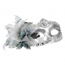 Venetian Style Silver Eye Costume Masquerade Mardi Mask