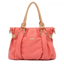 Elegant Solid Candy Colors Embossed Pendant Handbag Shoulder Bag