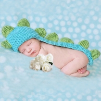 Cute Baby Infant Dinosaur Costume Crochet Knit Photo Prop 0-6 month Newborn