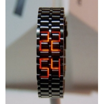 Black Lava RED LED Digital Bracelet Watch