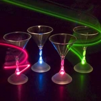 Lot of 4 of LED Light Up Flashing Martini Glasses