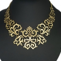 Gorgeous Vintage Abstract Floral Pendants Chain Choker Necklace 