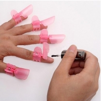 10x Pink Manicure Finger Nail Art Design Tips Cover Polish Shield   Protector Clip - Japan New Hot