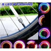 Colorful LED Lights Bicycle Air Wheel Valve Lamp 