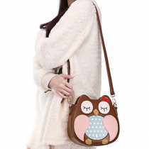 Cute Mixed Color Cartoon Owl Satchel Small Size Messenger Bag 