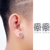 Rhinestone Magnetic Stainless Steel Earrings for Men and Women