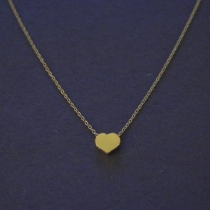 Cute Gold Vermeil Heart Pendant Simple Heart Necklace
