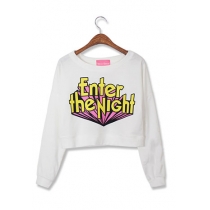 Street-chic Style Letters Enter the Night Sweatshirt