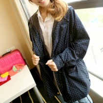 European Style Leisure Overall Dot Print Trench Coat