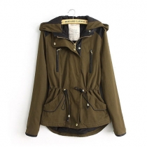 Fashion Hooded Slim Overcoat Outerwear
