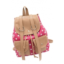 Leisure Cute Mixing Color Polka-dot Print Backpack Bag