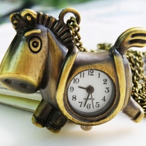 Retro British Style Gift Cute Hobbyhorse Pocket Watch