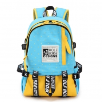 Unisex Polka Dots Travel Camp Book Bag Backpack Rucksack 