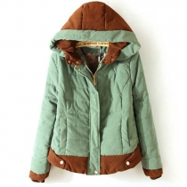 Fashion Slim Casual Thicken Hooded Short Wadded Jacket Overcoat 