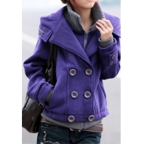 Leisure Sweet Candy Color Lapel Double Breast Coat