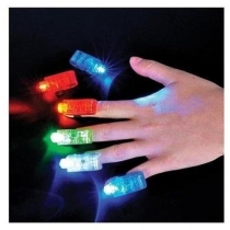 4x Color Dazzling Laser LED Bright Finger Ring Lights Rave Party Flash Toys