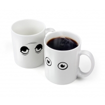 Heat sensitive porcelain Ceramic mug Wake-Up coffee ,tea ,drinking Cup i