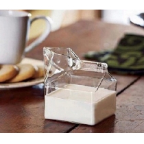 Half Pint Blown Glass Mini Milk Creamer Carton Container
