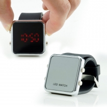 Unisex Mirror Dial LED Digital Sport Watch (White)