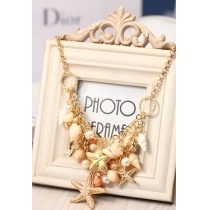 Starfish Sea Snail Pearl Chain Necklace Statement Jewellery 