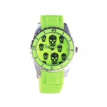 Fashion Silicon Watchband Skull Head Quartz Watch