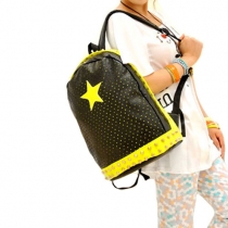 Chic  Mixing Candy Color Rivet Star Perforated Backpack