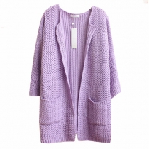 Leisure Sweet Candy Color Loose Fitting Cardigan