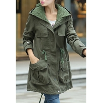 Street-chic Casual Solid Color Hood Trench Coat