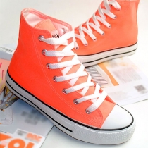 Candy Color Casual Shoes Flat High Top Sneaker