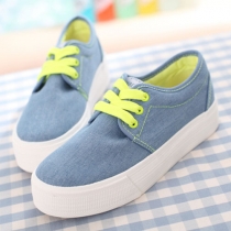 Lace Up Casual Canvas Shoes Low Top Flat Sneaker  