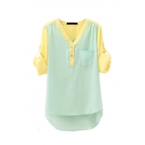 Cute Leisure Sweet Mixing Candy Color High-low Hemline T-shirt