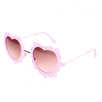 Metallic Cut Out Love Heart Frame Anti UV Sunglasses Shades 