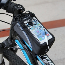 Large Size Bicycle Bike Front Frame Tube PVC Storage Bag Pouch For 4.8inch Cell Phone Android Phone and Others