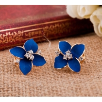 Unique Cute Four Leaves Rhinestone Earrings