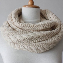 Warm Simple Pure Color Knit Scarf for Lovers