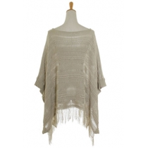 Street-chic Style Sexy Off Shoulder Fringe Pullover Cloak