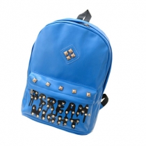 Punk Style Chic Cool Fluorescent Color Letters Print Rivet Backpack