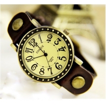 Vintage Carved Head Strap of Leather Watch