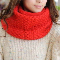 Leisure Sweet Solid Color Open Knit Infinity Scarf