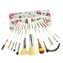 Professional Vintage 12 pcs Cosmetic Makeup Brushes Set Kit with Flower Print Pouch 