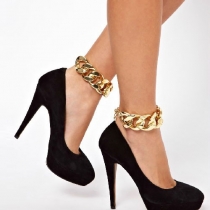 Retro Shiny Buckles Ankle Chain
