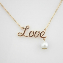 Romantic Pearl Love Pendant Necklace