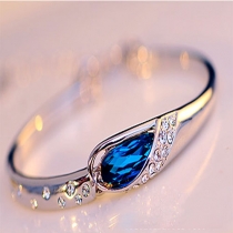 Fashion Rhinestone Waterdrop Sapphire Bracelet