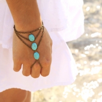 Fashion Turquoise Tassels Mitten Bracelet