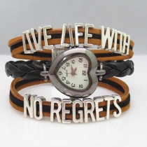 Retro Contrast Color Woven Bracelet Watch