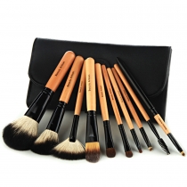 10 PCS Makeup Cosmetic Brush Tool Set with Black Pouch 