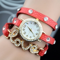 Fashion LOVE Rhinestone Bracelet Watch