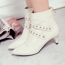 Fashion Rivets Pointed Toe Martin Boots Booties