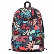 Fashion Floral Print Canvas Backpack School Bag